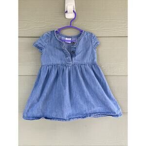 Hanna Andersson Light Wash Blue Chambray Denim Casual Dress Toddler Girl 2T‎
